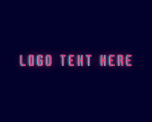 Hacker - Neon Glow Wordmark logo design
