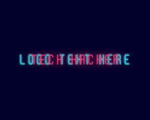 Hacking - Neon Glow Wordmark logo design