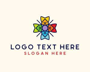 Mosaic - Flower Heart Decoration logo design