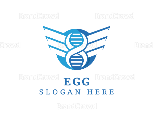 Modern DNA Strand Wings Logo
