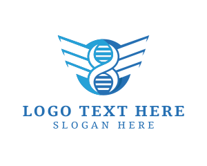 Modern DNA Strand Wings Logo