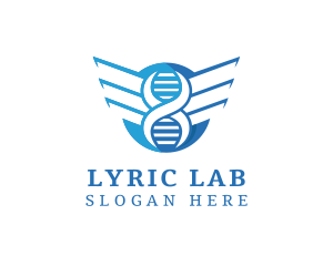 Modern DNA Strand Wings logo design