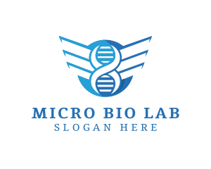 Modern DNA Strand Wings logo design