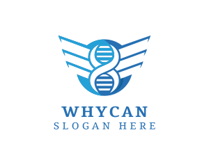 Biotech - Modern DNA Strand Wings logo design