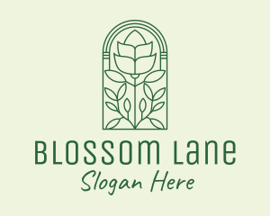 Green Rose Flower logo design