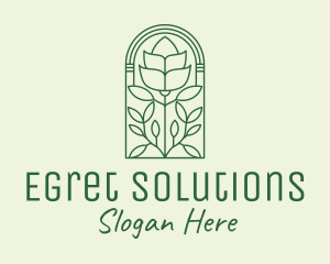 Green Rose Flower logo design