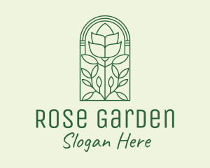 Rose - Green Rose Flower logo design