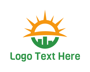 Green City - Sun Statistics Financial Marketing logo design