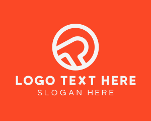 Application - Modern Circle Leaning Letter P logo design