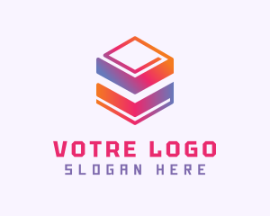 3d - Colorful Cube Software logo design