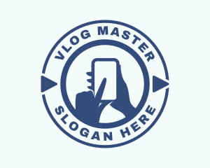 Vlogger - Blue Mobile Phone Vlogger logo design