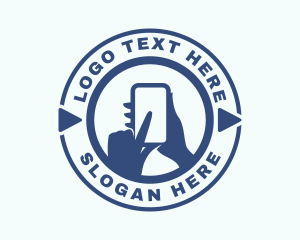 Blue Mobile Phone Vlogger Logo
