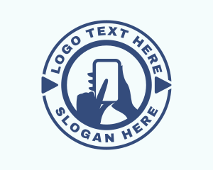 Vlogger - Blue Mobile Phone Vlogger logo design