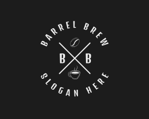 Brewed Coffee Bean Cafe logo design