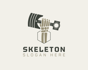 Skeleton Piston Tool logo design