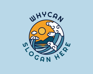 Vacation - Destination Beach Sun Wave logo design