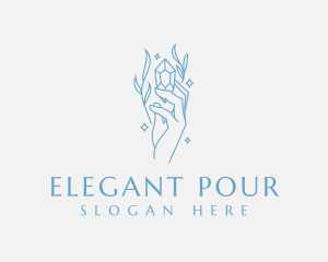 Elegant Hand Crystal logo design