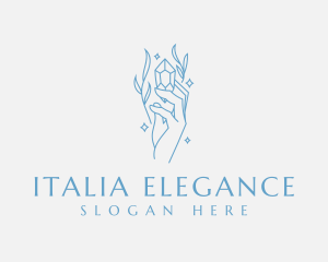 Elegant Hand Crystal logo design