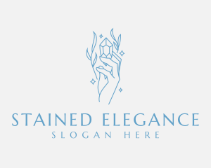 Elegant Hand Crystal logo design