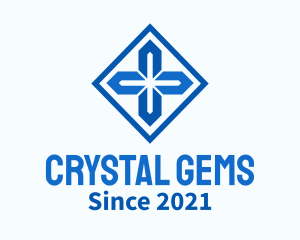 Blue Cross Crystal logo design