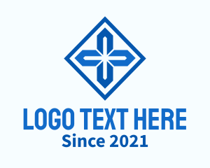 Catholic - Blue Cross Crystal logo design
