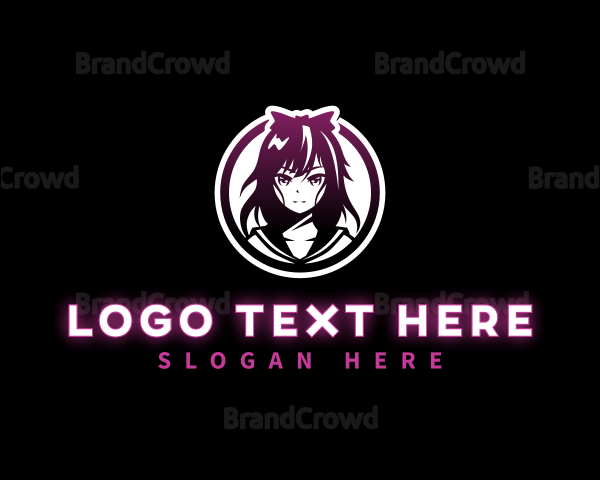 Manga Anime Woman Logo