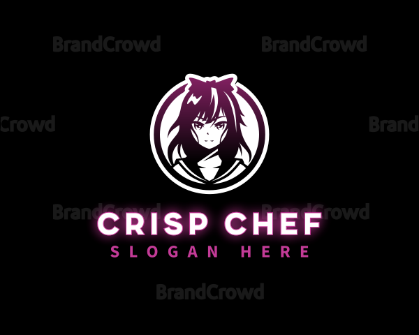 Manga Anime Woman Logo