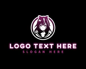 Anime Character - Manga Anime Woman logo design