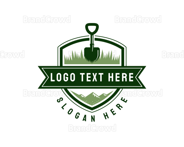 Shovel Landscaping Lawn Logo