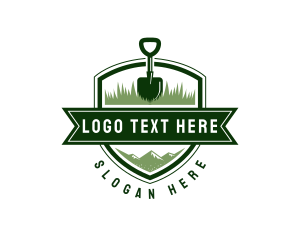Shovel Landscaping Lawn Logo