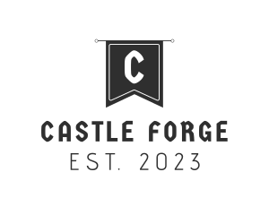 Medieval Castle Flag logo design