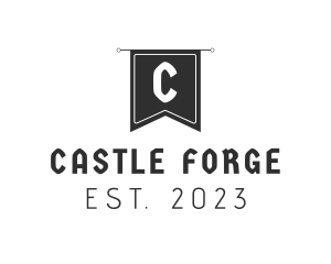 Medieval - Medieval Castle Flag logo design