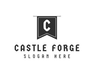 Medieval Castle Flag logo design