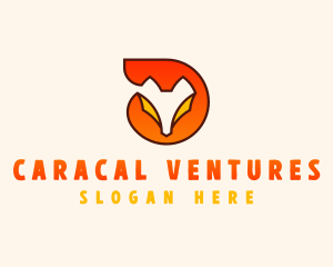 Caracal - Fox Flame Wildlife logo design