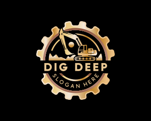 Excavator Digging Construction logo design