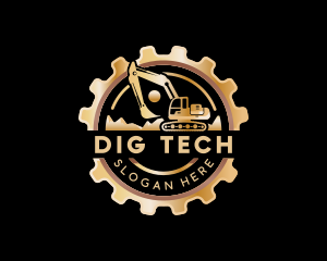 Excavator Digging Construction logo design