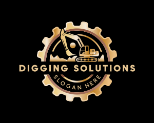 Excavator Digging Construction logo design