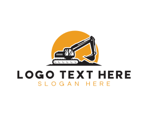 Machine - Excavator Digger Backhoe logo design
