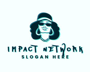 Influencer - Glitch Hip Hop Woman logo design