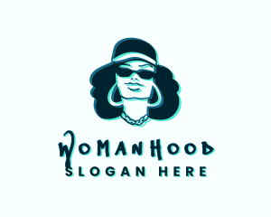Female - Glitch Hip Hop Woman logo design