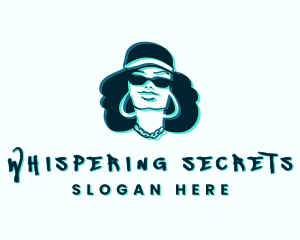 Glitch Hip Hop Woman logo design