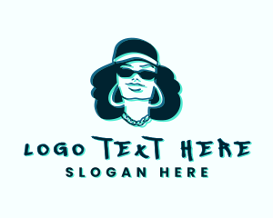 Influencer - Glitch Hip Hop Woman logo design
