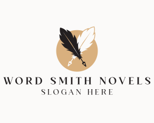 Novelist - Creative Writer Quill Pen logo design