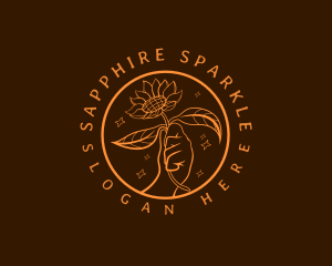Sparkling Sunflower Floral logo design