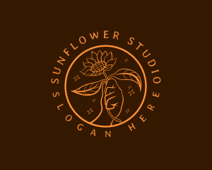 Sunflower - Sparkling Sunflower Floral logo design