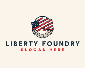 Patriot American Flag logo design