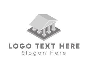 Town - City Hall Building Temple logo design