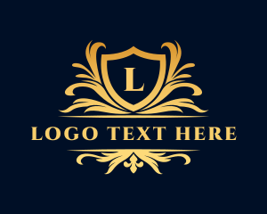 Hotel - Medieval Ornament Crest Shield logo design
