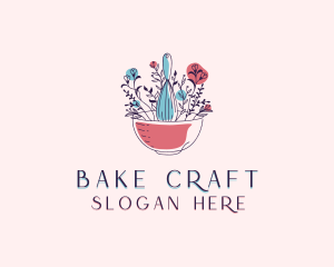 Floral Baking Whisk logo design