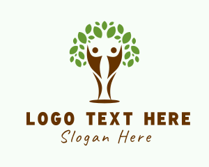 Human - Tree Nature Conservation logo design